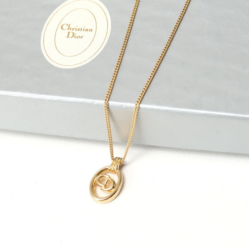 Christian Dior Necklace Gold Plated gold Women(Unisex)