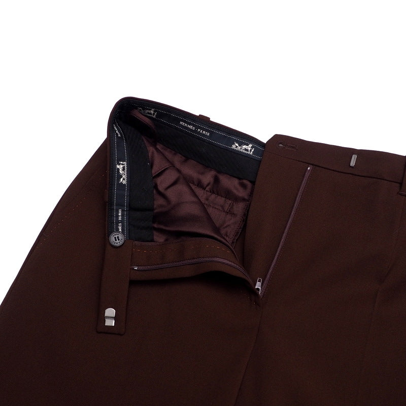HERMES Pants wool Burgundy Women 36
