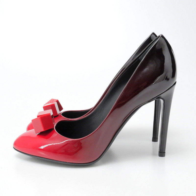 LOUIS VUITTON pumps NL0134 Patent leather Black / red Women 36 1/2