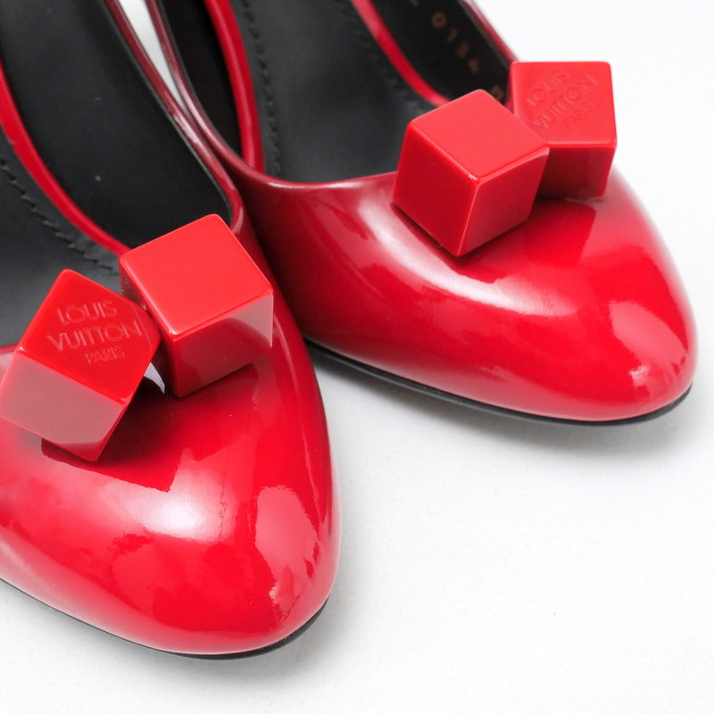 LOUIS VUITTON pumps NL0134 Patent leather Black / red Women 36 1/2