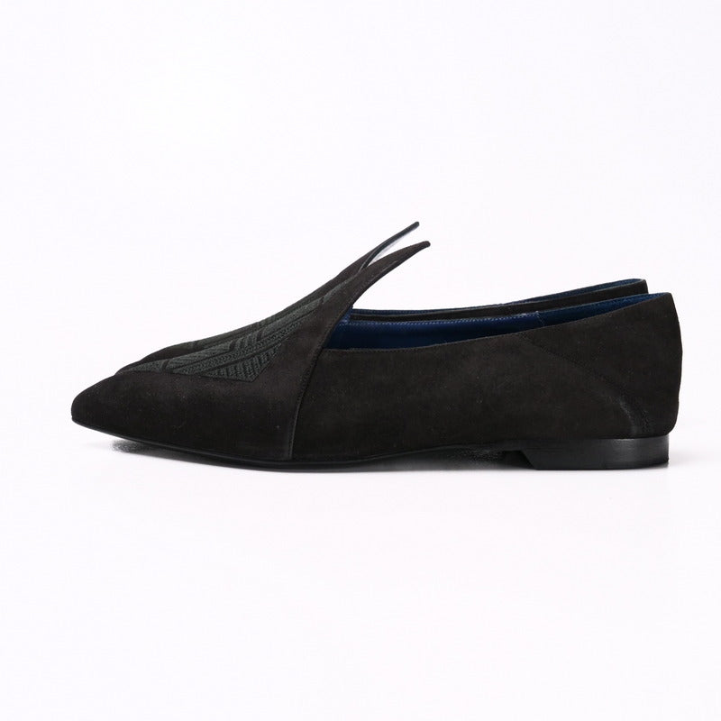 HERMES pumps Suede black Women 37