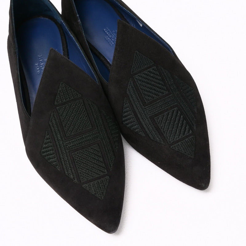 HERMES pumps Suede black Women 37