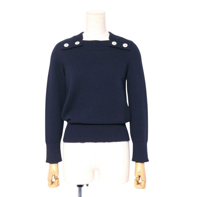 HERMES knit cashmere Navy Women 34