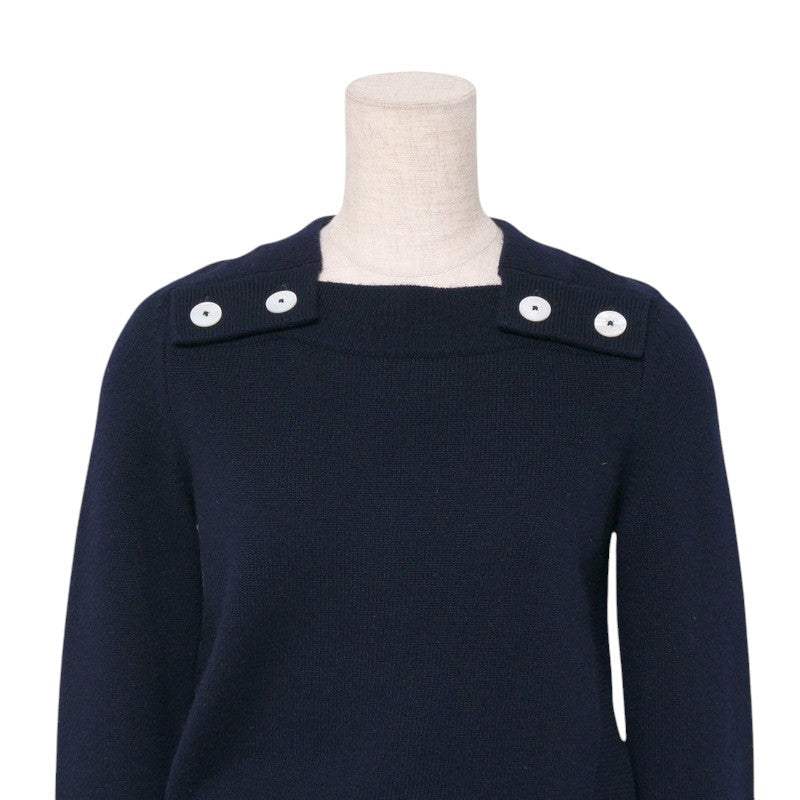 HERMES knit cashmere Navy Women 34