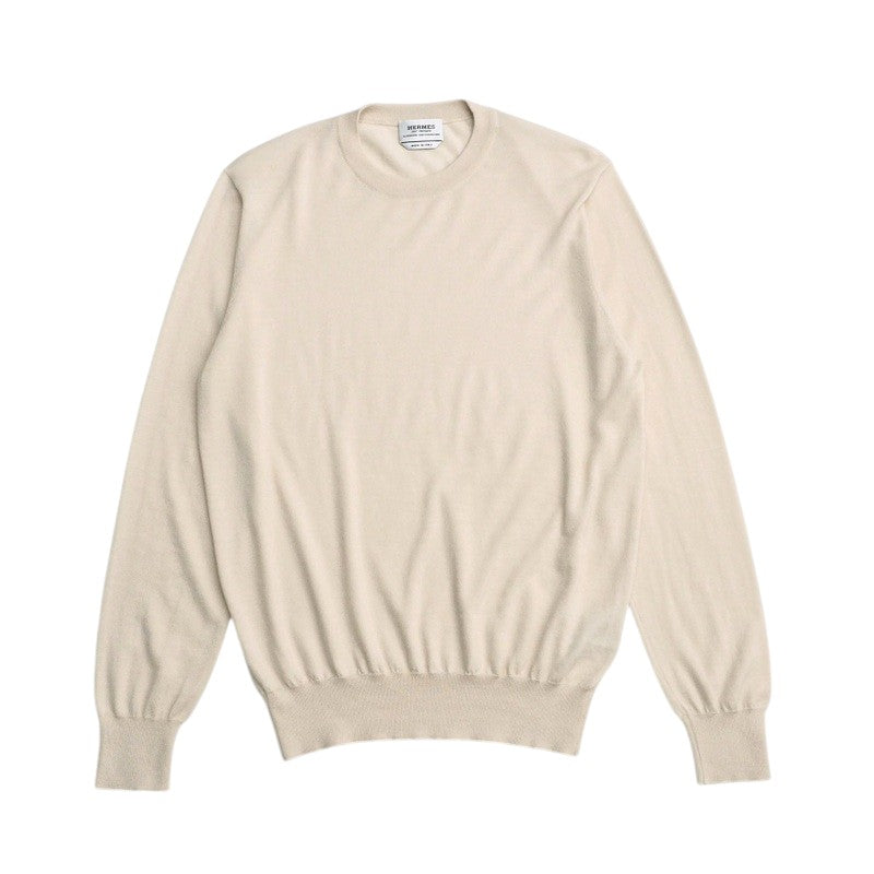HERMES sweater 516102H cashmere light beige mens No size listed