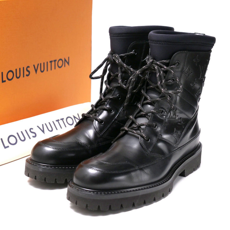 LOUIS VUITTON boots Leather x Rubber Monogram black Monogram landscape 8