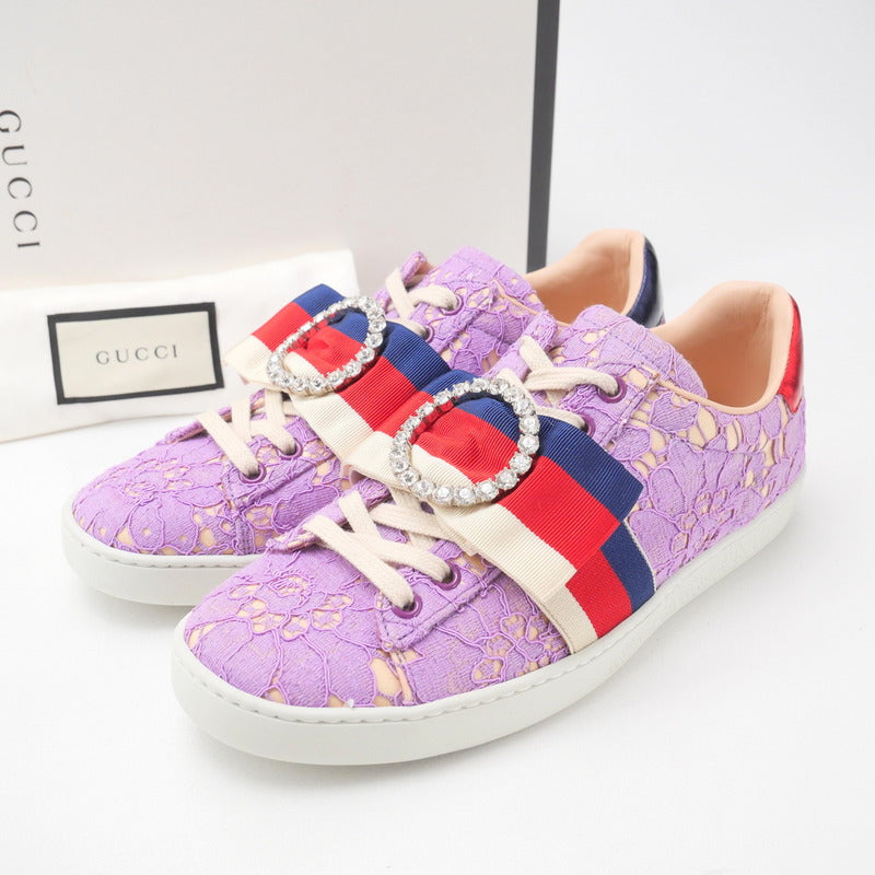 GUCCI sneakers 498705 race Purple type Women 36 1/2