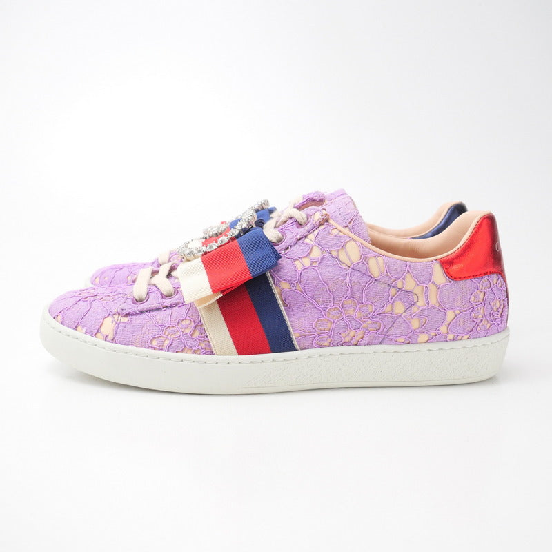 GUCCI sneakers 498705 race Purple type Women 36 1/2