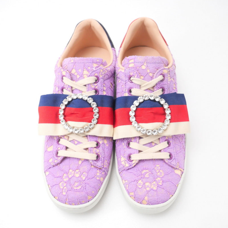 GUCCI sneakers 498705 race Purple type Women 36 1/2