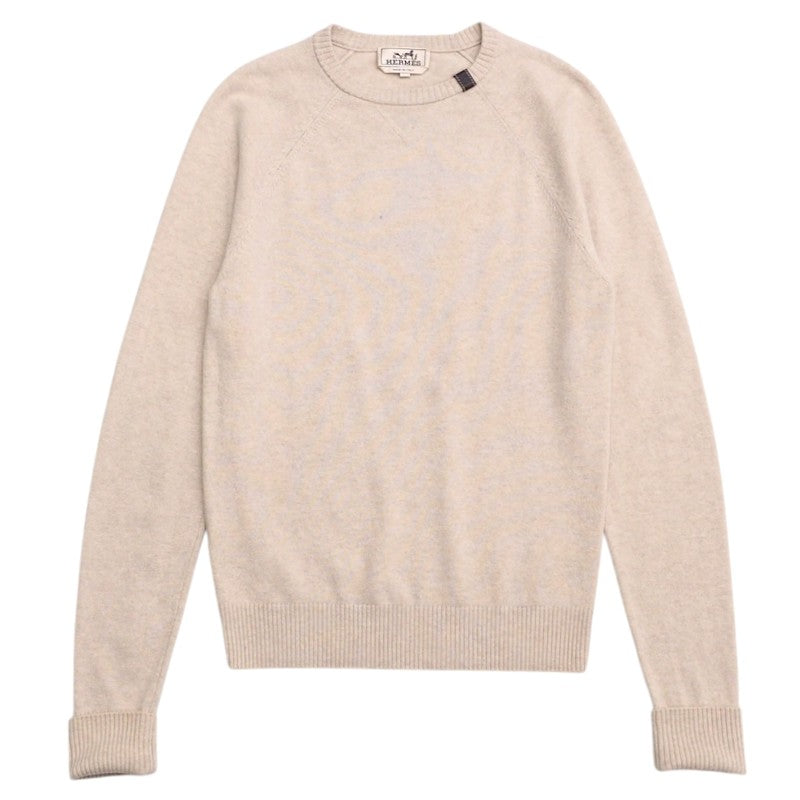 HERMES sweater knit light beige mens XS