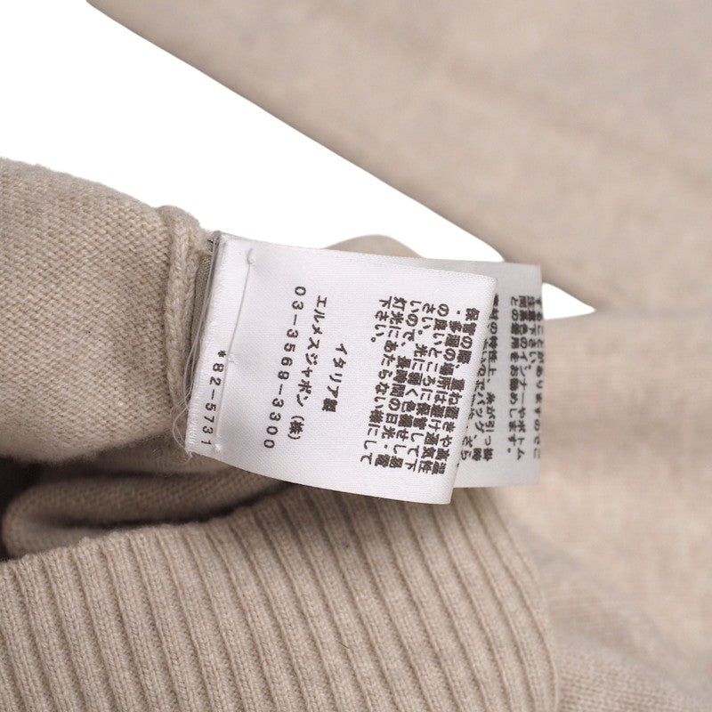 HERMES sweater knit light beige mens XS