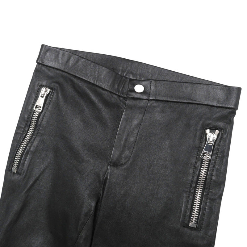 GUCCI skinny pants 360417 lambskin black Women 36
