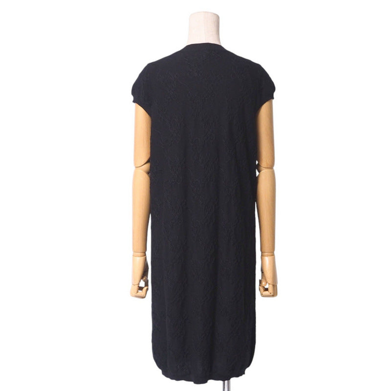 HERMES one piece knit black Women 36