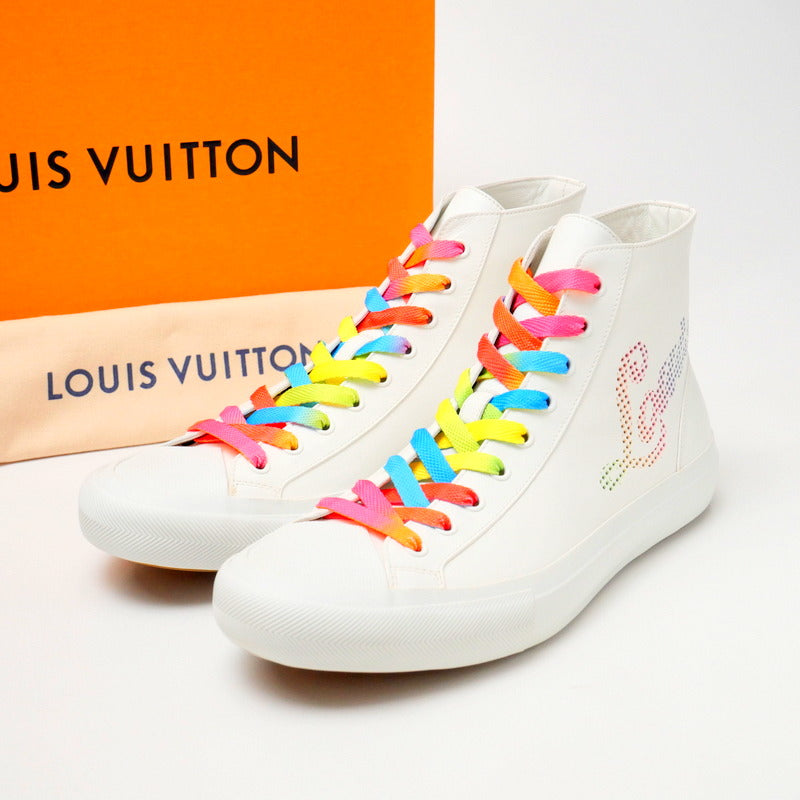 LOUIS VUITTON sneakers leather white Tattoo line mens 7
