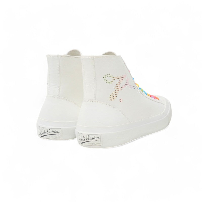 LOUIS VUITTON sneakers leather white Tattoo line mens 7