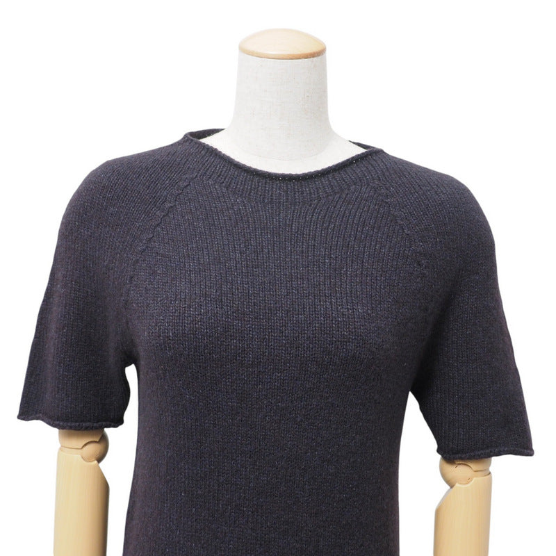 HERMES one piece knit Navy Women 34