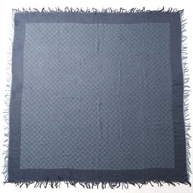 GUCCI shawl 283833 3G272 55% cotton, 45% silk Navy