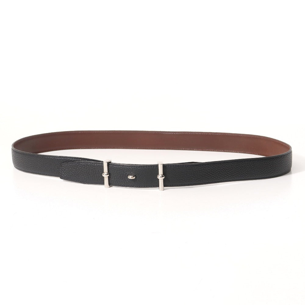HERMES belt Taurillon Clemence Black x Brown type mens 105