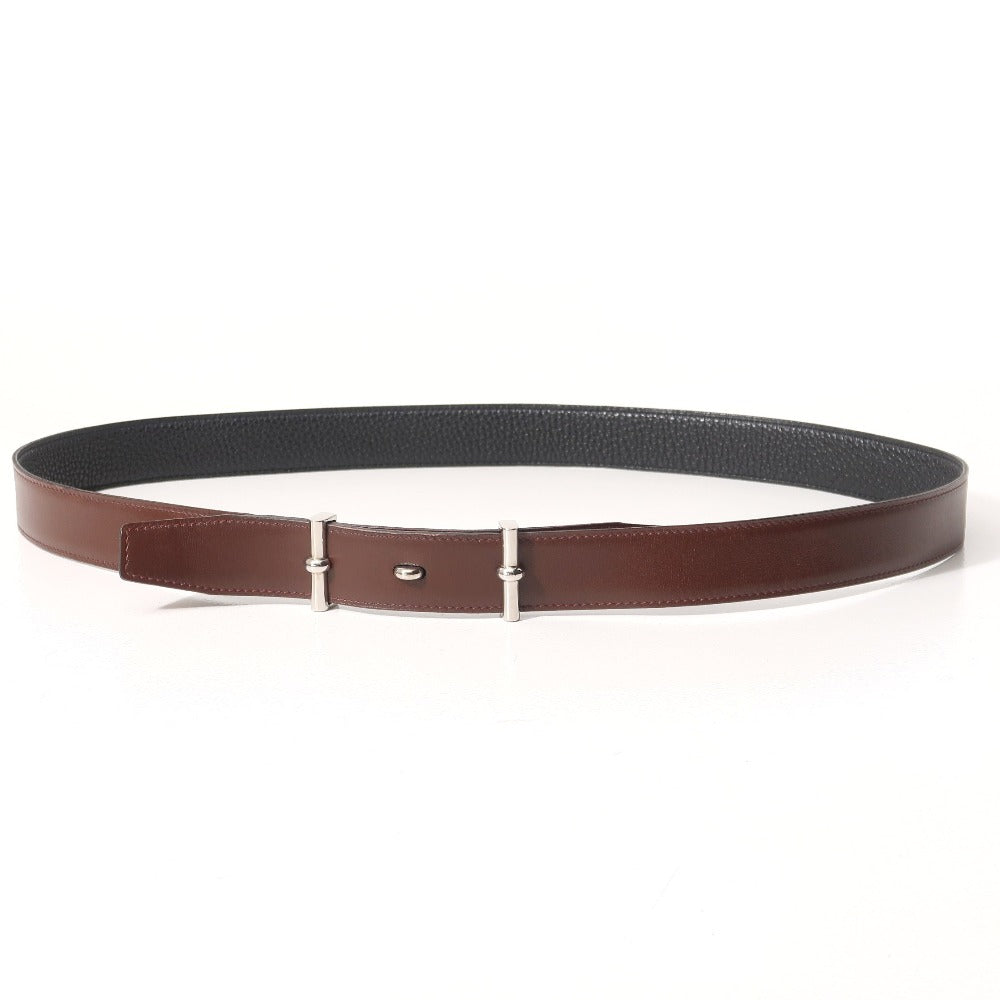HERMES belt Taurillon Clemence Black x Brown type mens 105