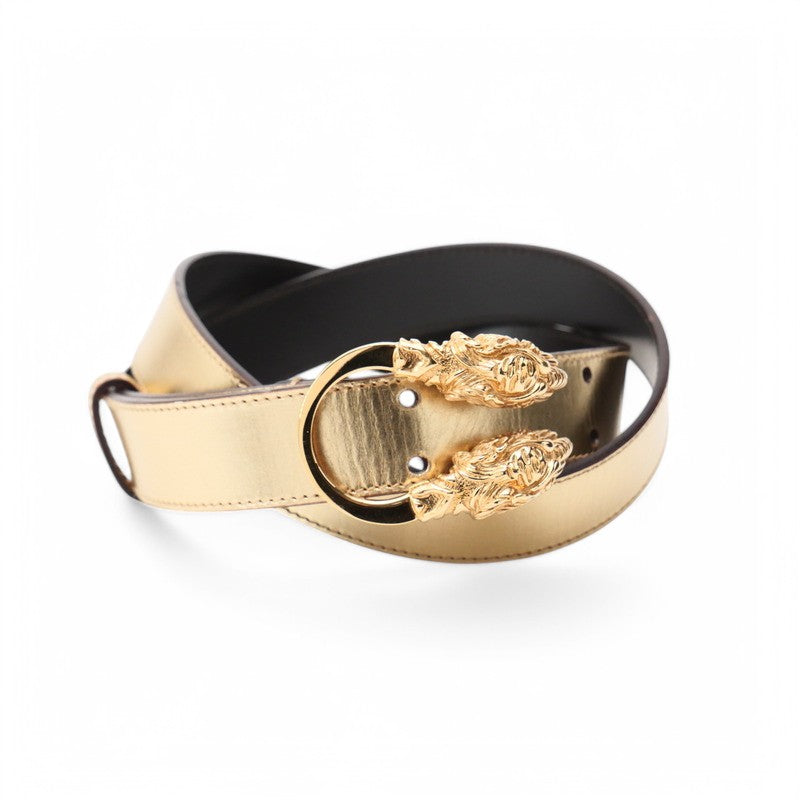 GUCCI belt 037 1766 424 leather gold 75ã»30