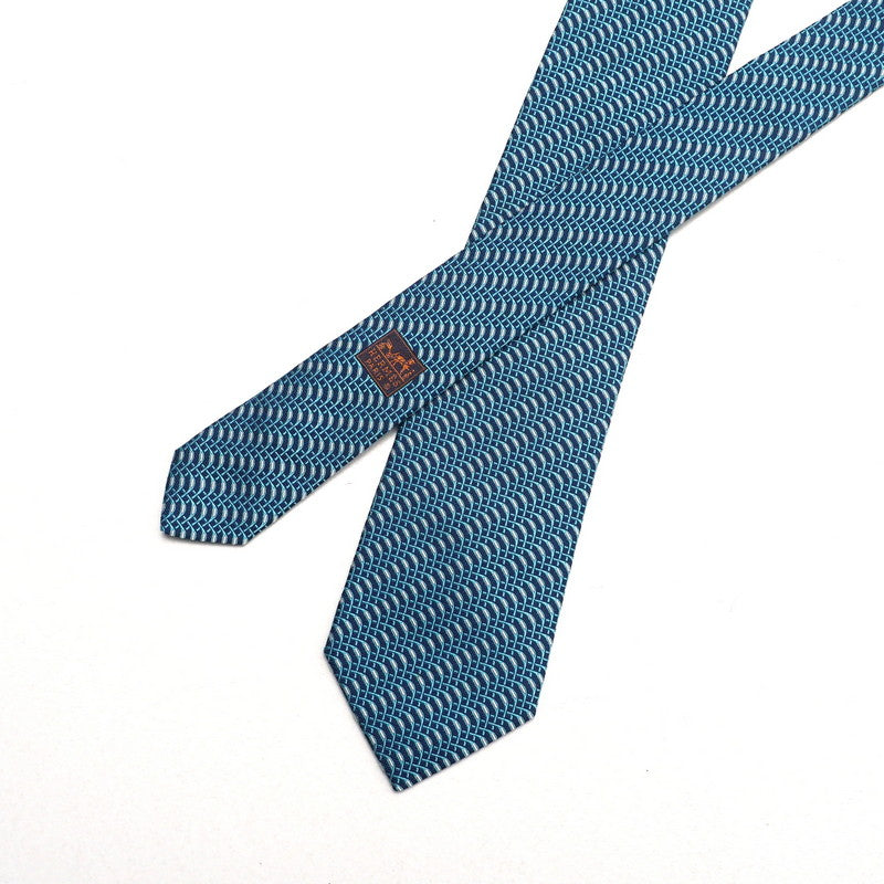 HERMES tie 659230T silk Blue type mens