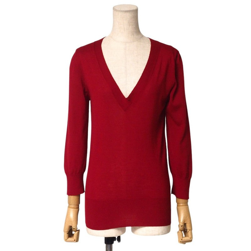 HERMES knit cashmere Red Women LA