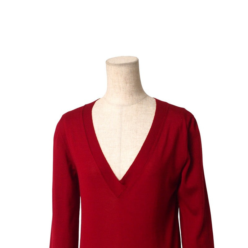 HERMES knit cashmere Red Women LA