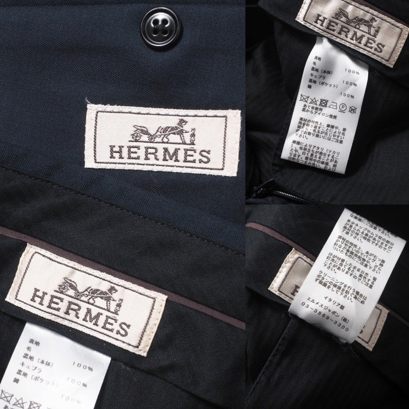 HERMES suit A19802K wool Navy mens 52
