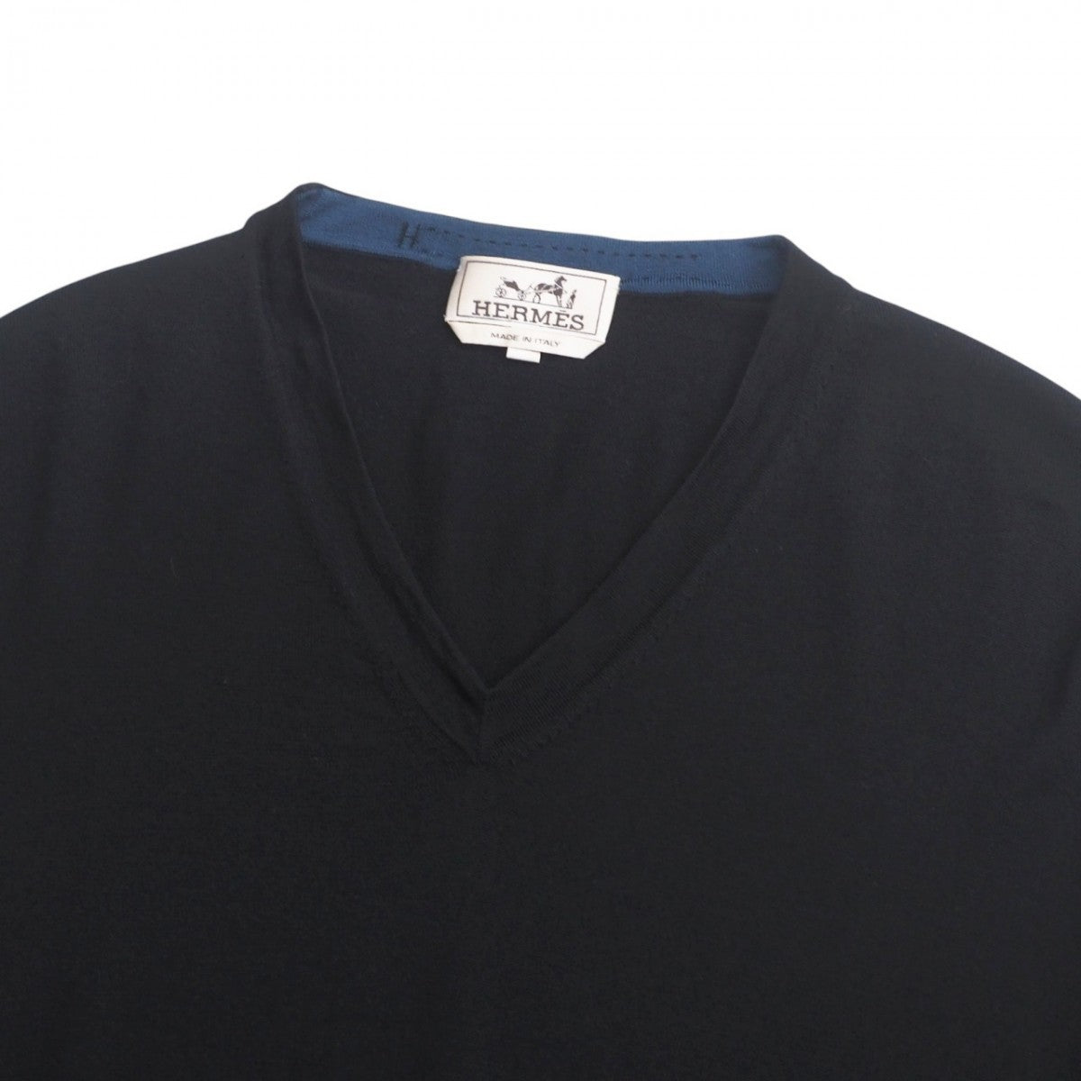 HERMES sweater Hair 100% black mens XL