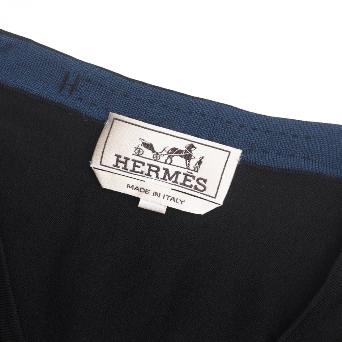 HERMES sweater Hair 100% black mens XL
