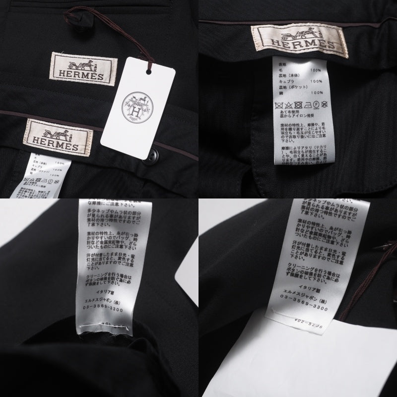 HERMES suit A19802K wool black mens 52