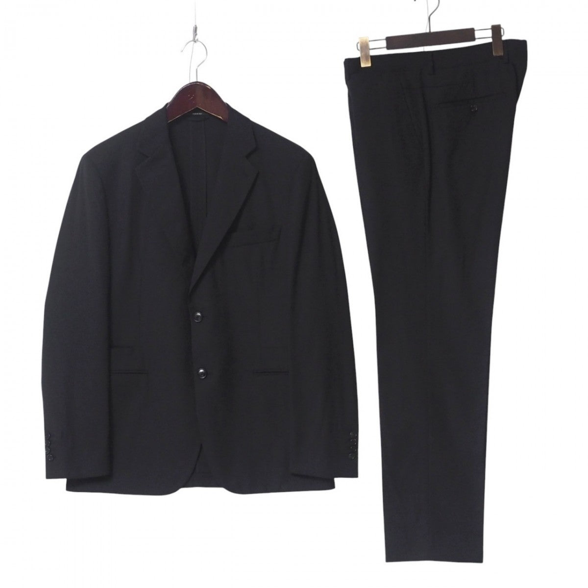 HERMES suit A19802K wool black mens 52