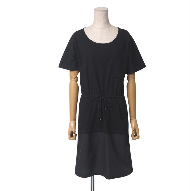 HERMES one piece cotton 100% black Women 34