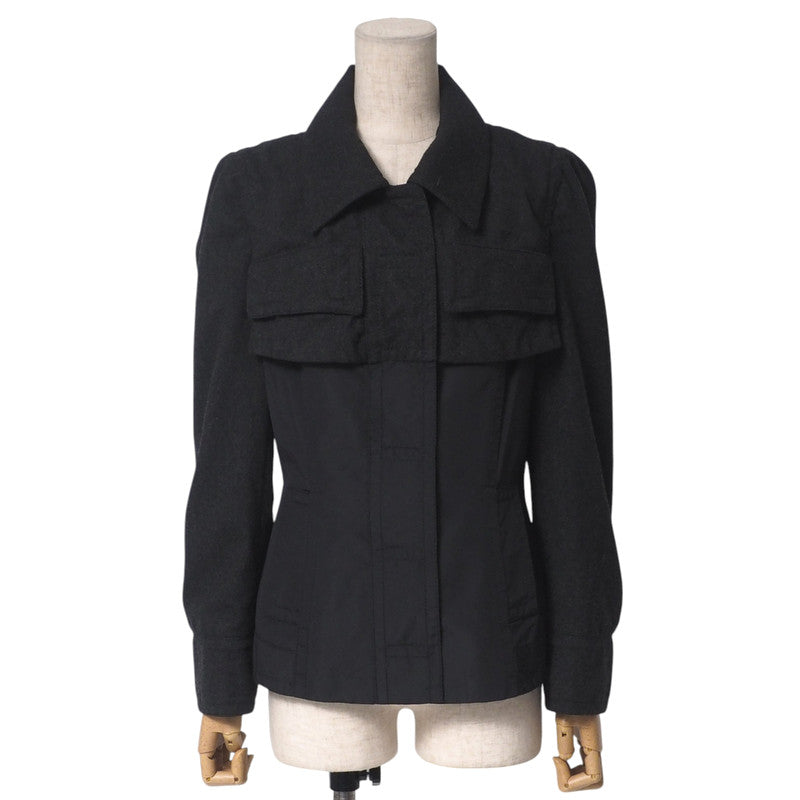 CELINE Jacket wool Black Grey Women 38
