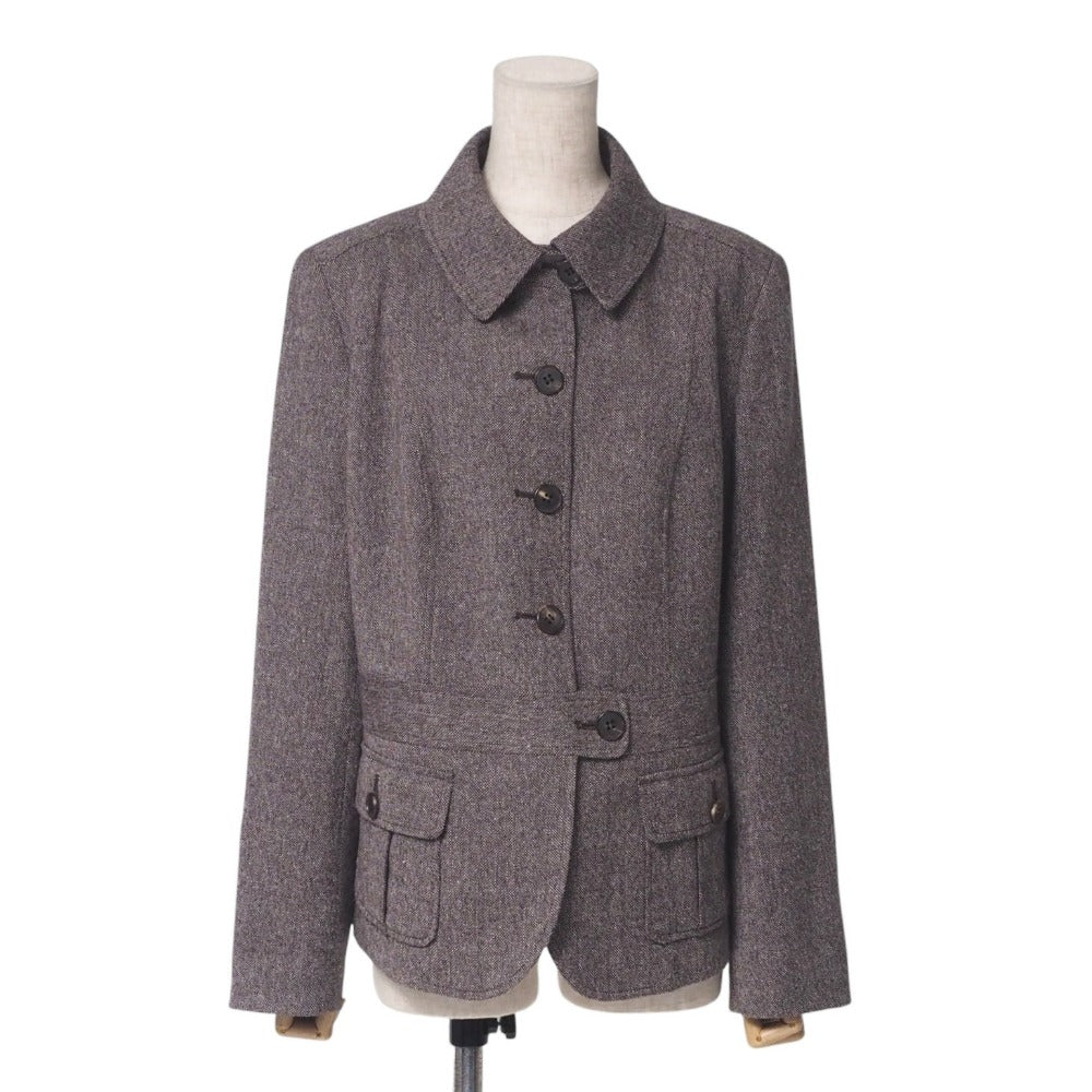 BURBERRY Jacket FC150-750-55 93% wool, 6% nylon, 1% polyurethane Brown Women 46