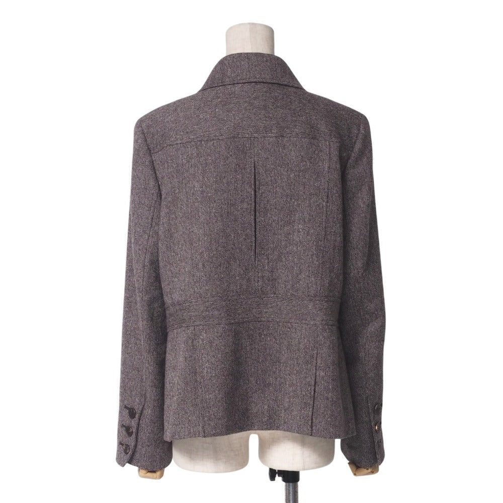 BURBERRY Jacket FC150-750-55 93% wool, 6% nylon, 1% polyurethane Brown Women 46