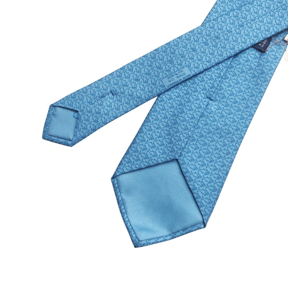 HERMES tie 5509UA silk blue mens