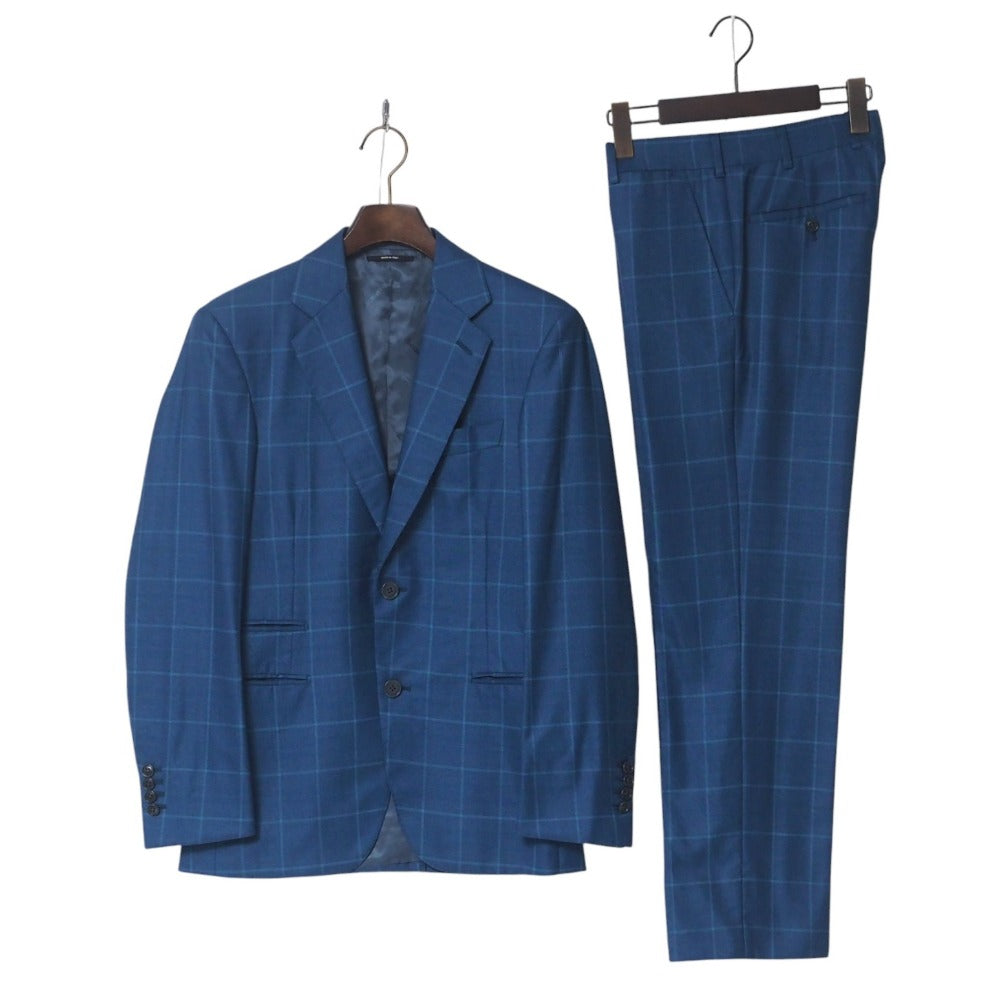 HERMES suit G9300 73% wool, 27% silk Navy mens 42