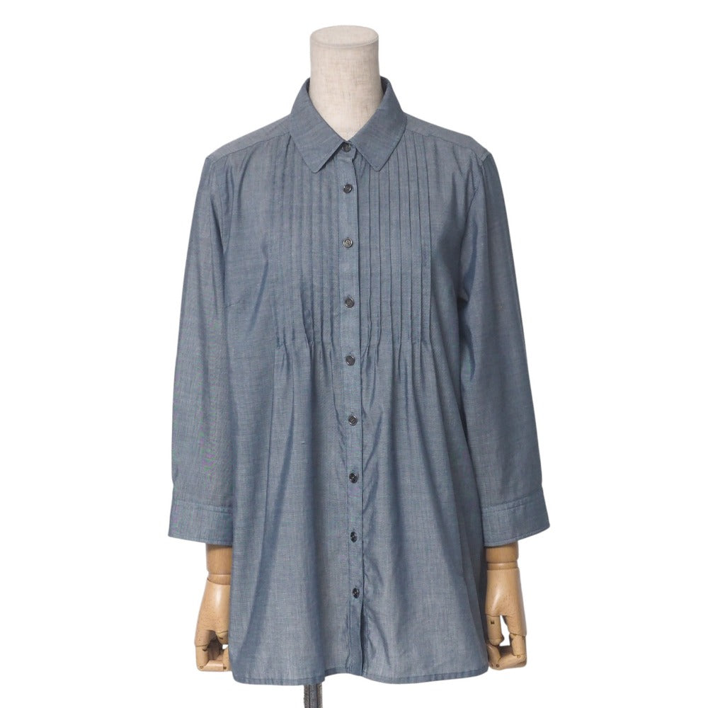 BURBERRY blouse FEA72-479-28 polyester Blue type Women 40