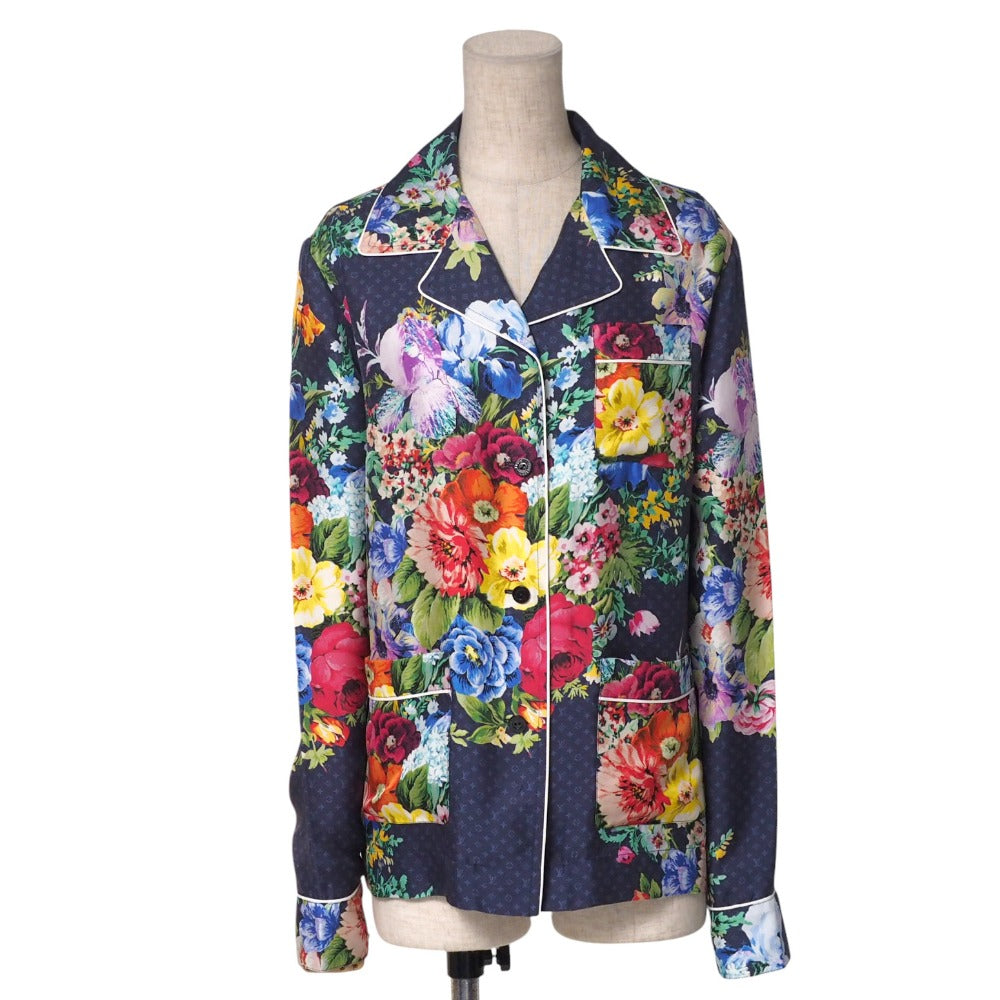 LOUIS VUITTON Long sleeve shirt RW222B SR8 FNTO63 silk Navy Multicolor Women 38