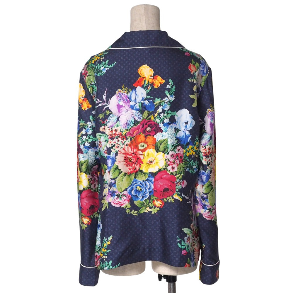 LOUIS VUITTON Long sleeve shirt RW222B SR8 FNTO63 silk Navy Multicolor Women 38