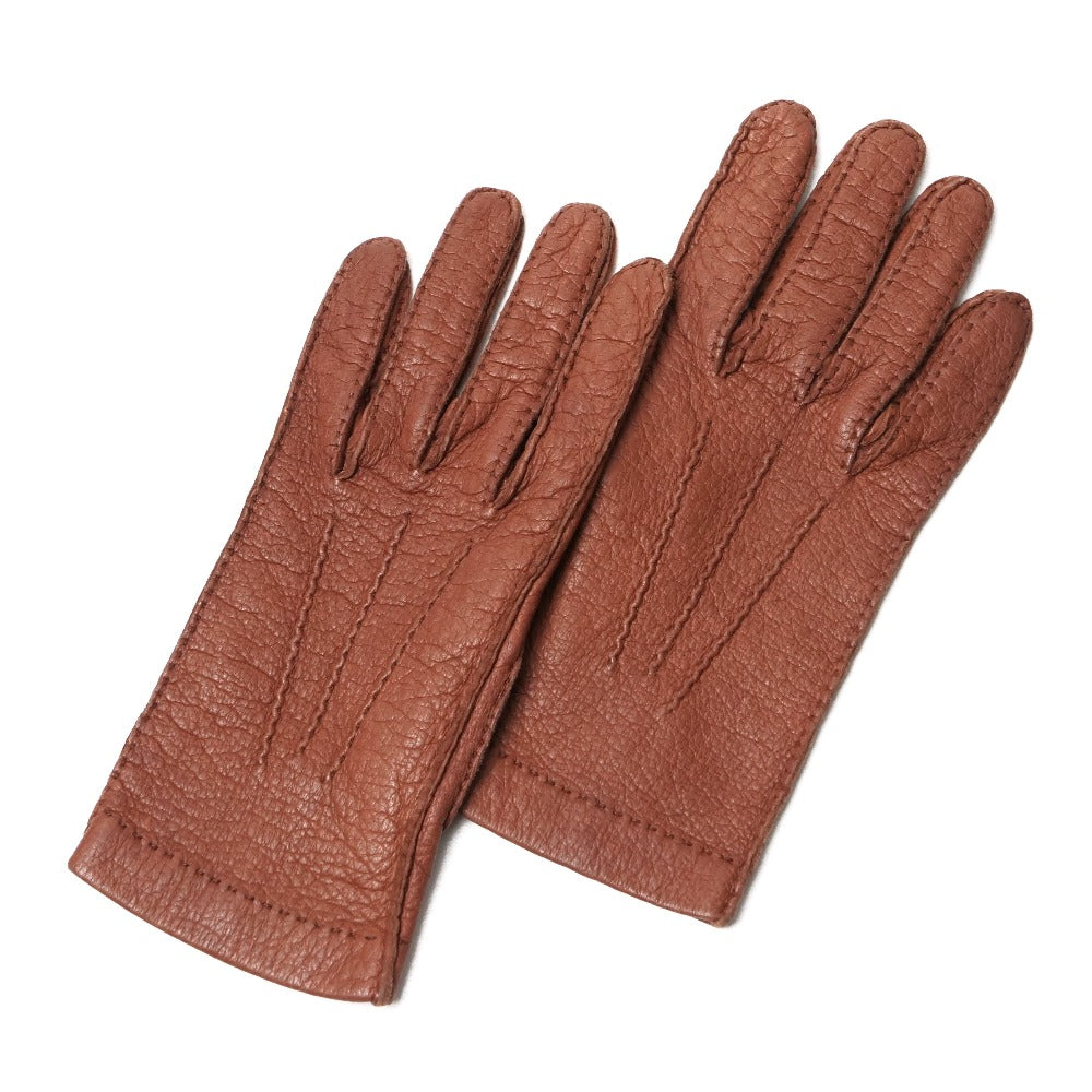 HERMES Glove leather Brown 8