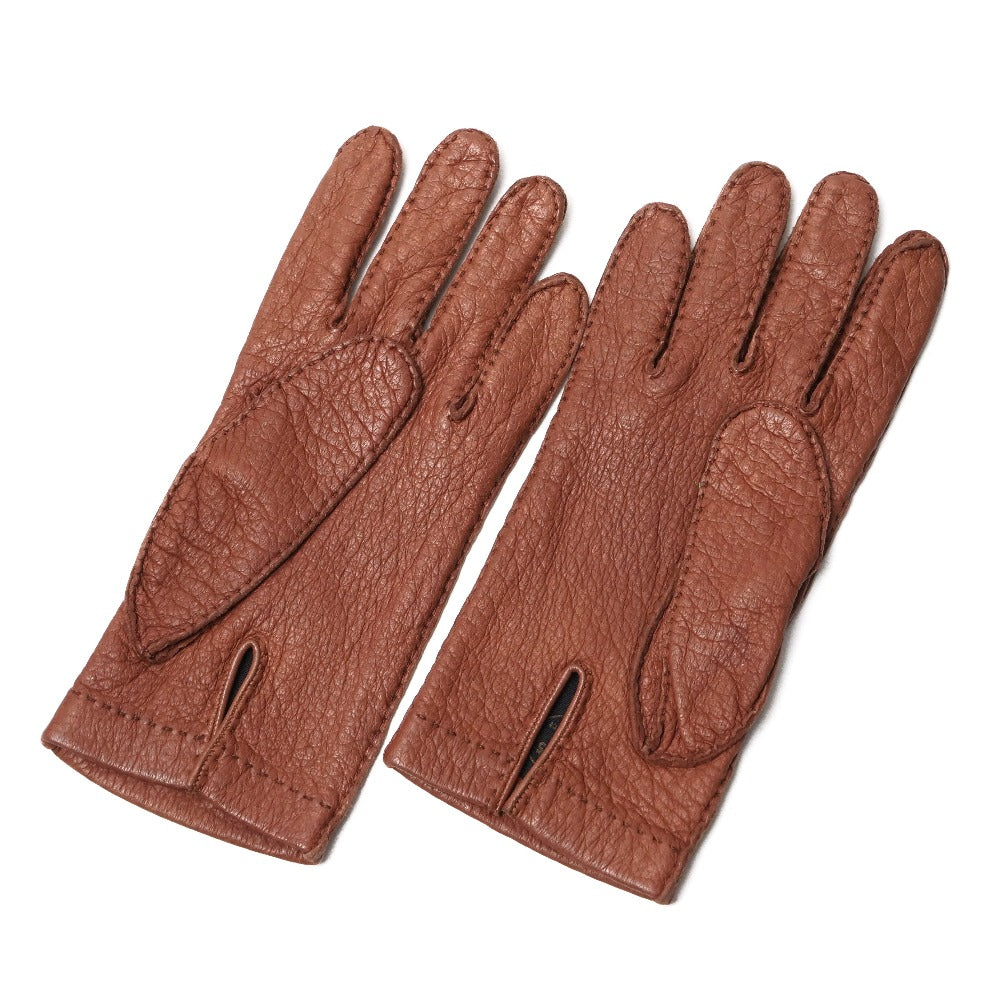 HERMES Glove leather Brown 8