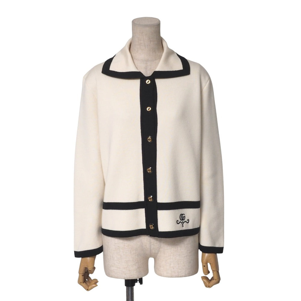 GUCCI cardigan 681307 XKB7S wool Ivory Black Gold Women S