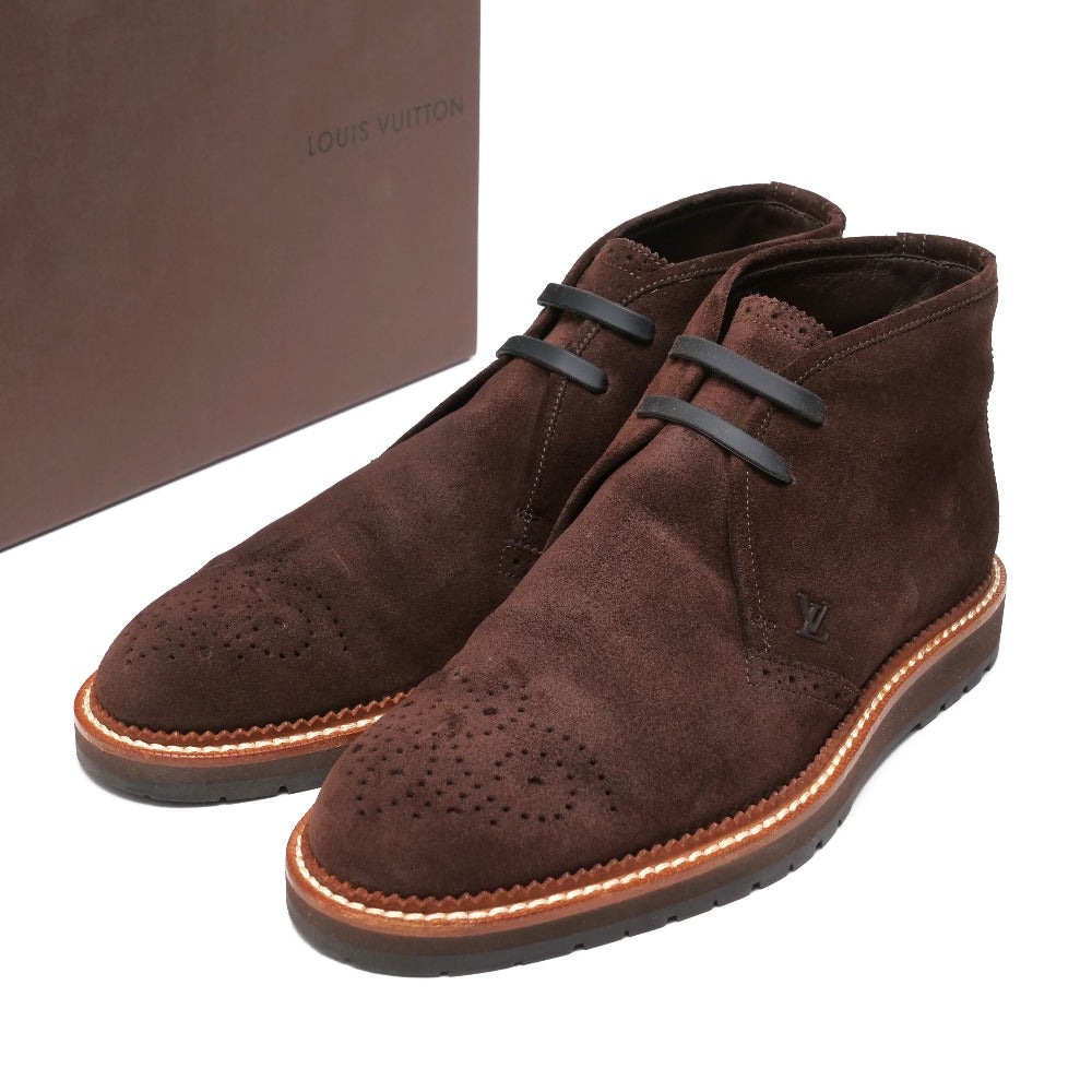 LOUIS VUITTON boots leather Brown mens 6