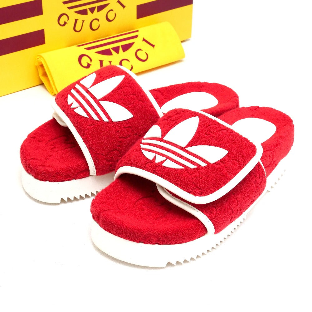 GUCCI Sandals Pile towel Red white Women 37