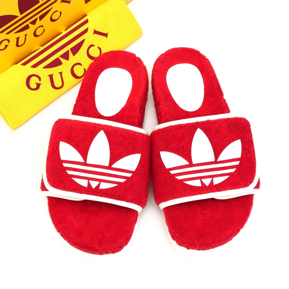 GUCCI Sandals Pile towel Red white Women 37