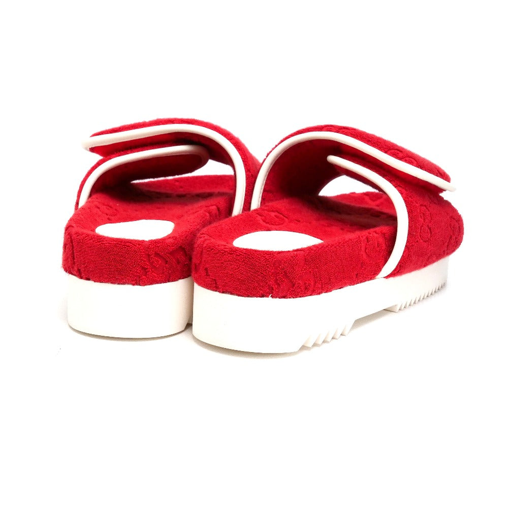 GUCCI Sandals Pile towel Red white Women 37