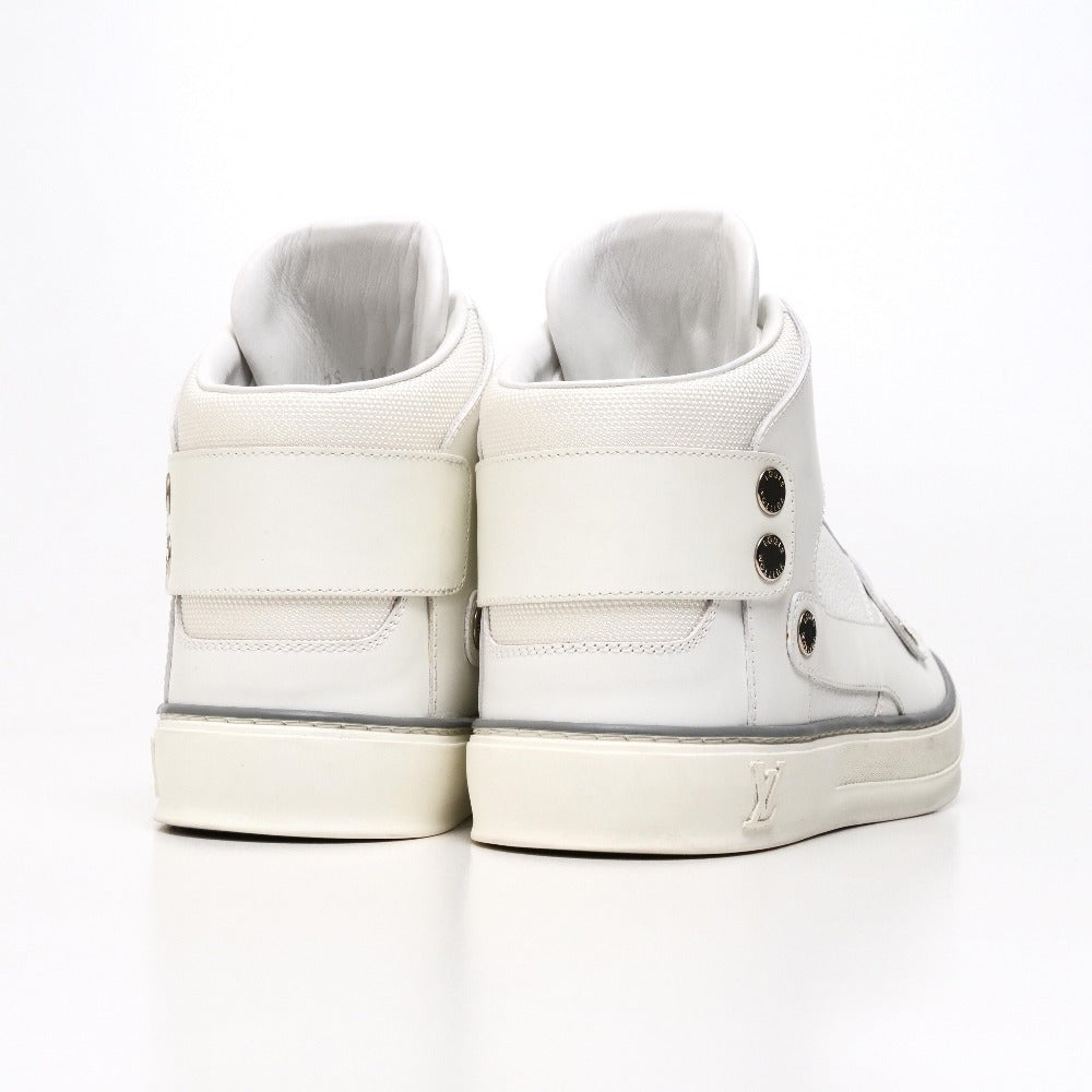 LOUIS VUITTON sneakers MS1122 leather white mens 7 1/2