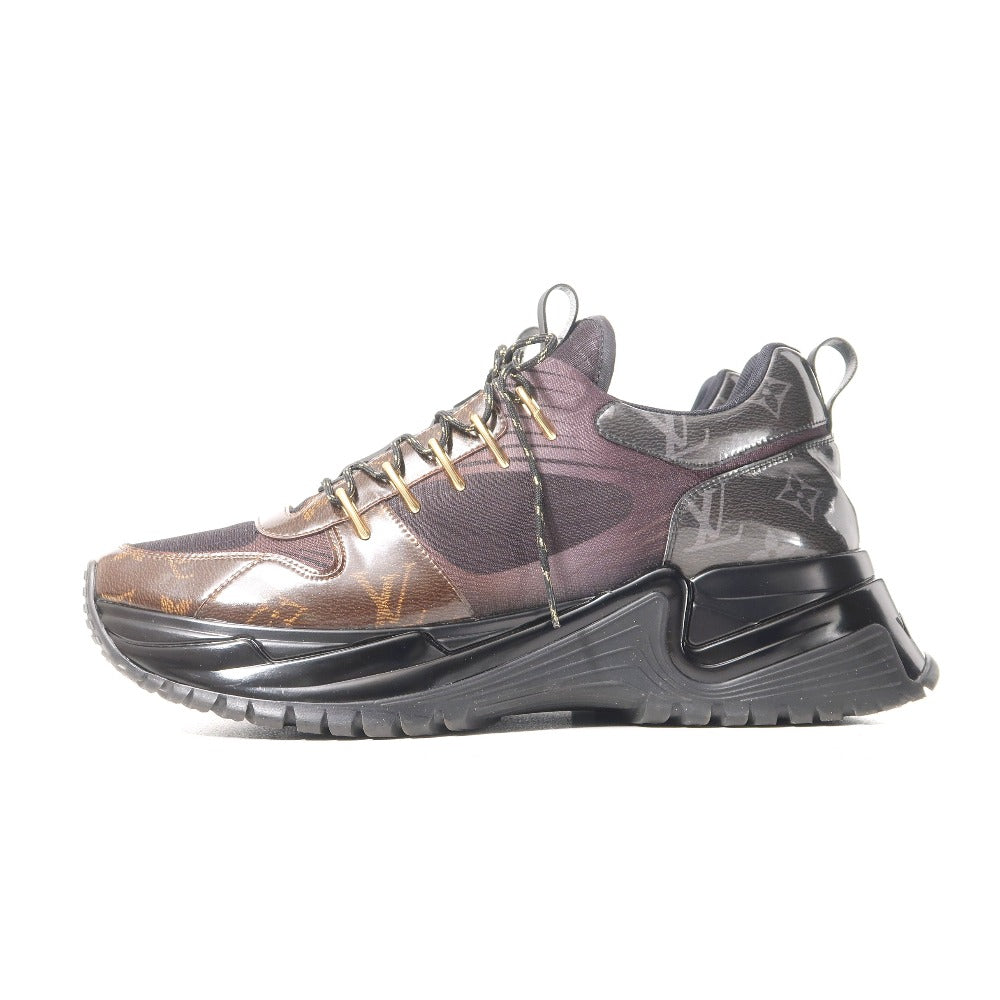 LOUIS VUITTON sneakers Æâ°ÆâÆAÆEÆFÆC ÆpÆâ¹ÆX enamel Black Brown Gray Gold GO1128 mens 9